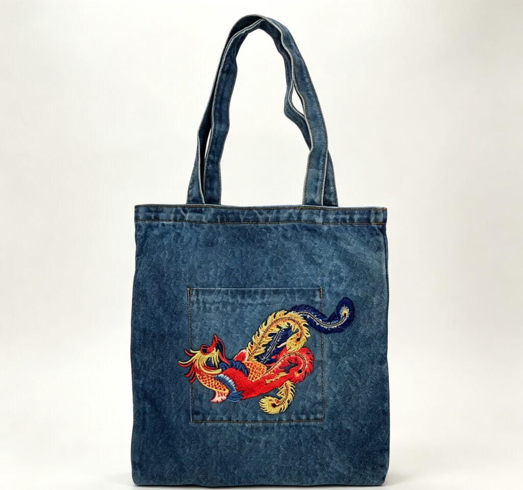 Hand-sewn denim bag