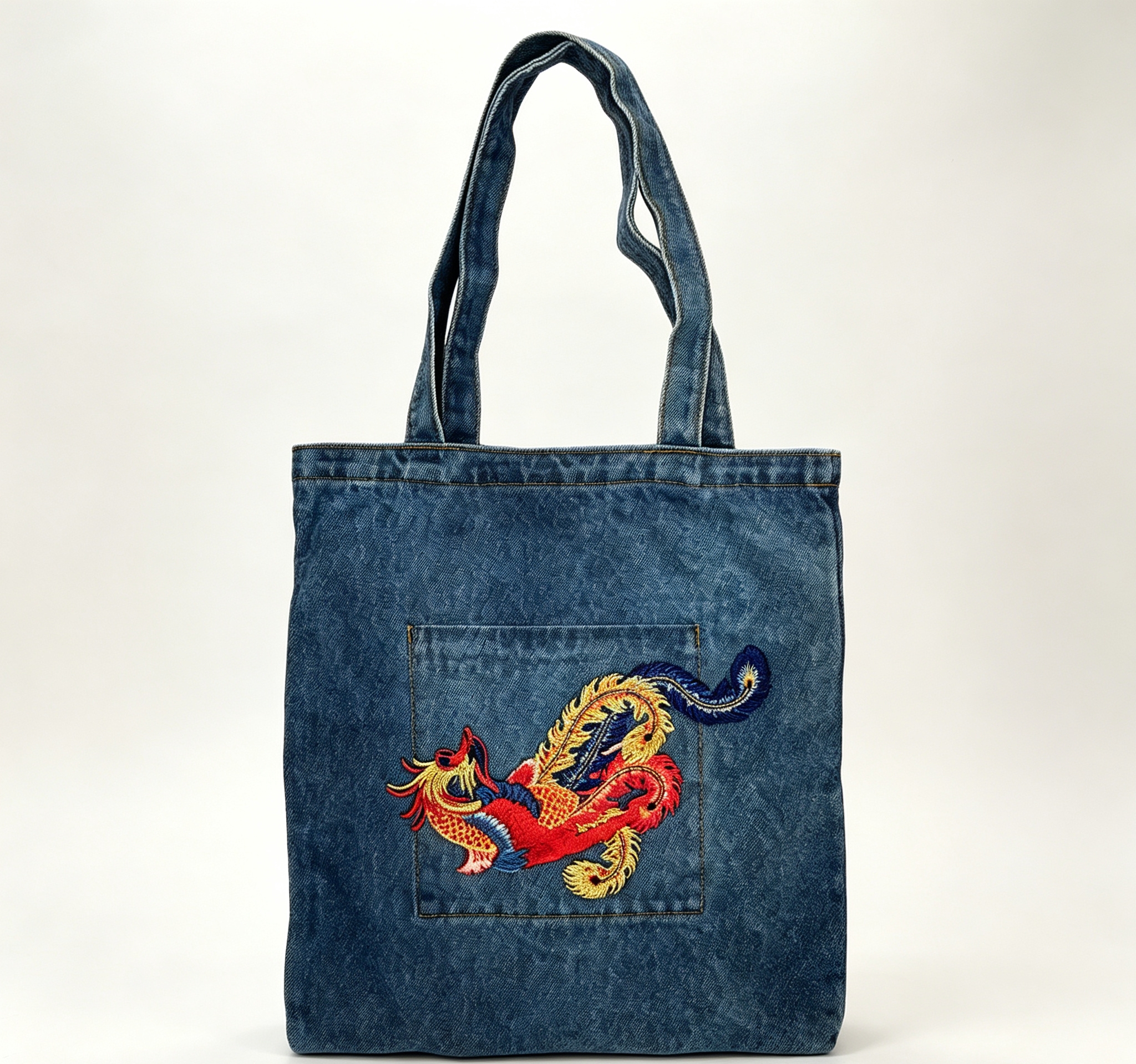 Hand-sewn denim bag