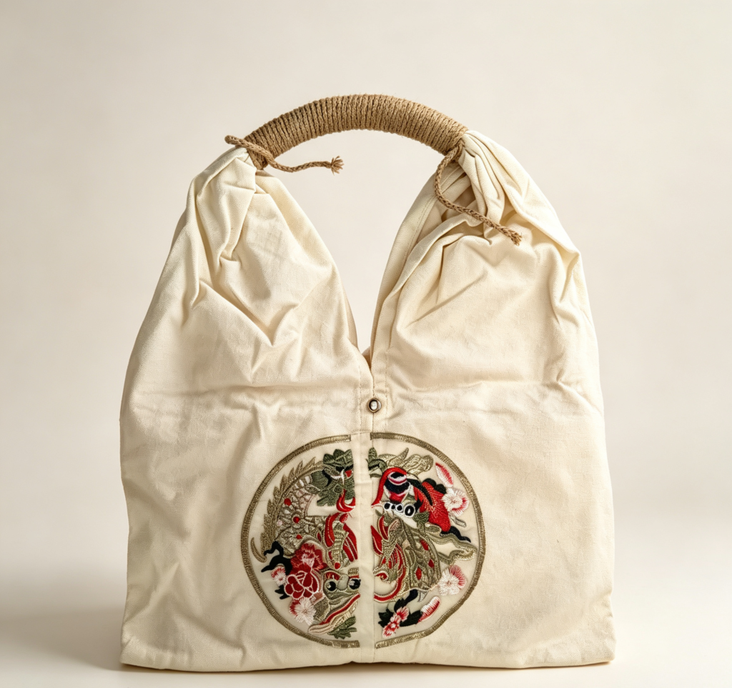 Handmade eco-friendly cotton-linen bag