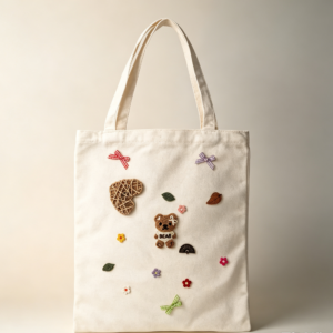 Eco-friendly tote bag with cute assorted motifs