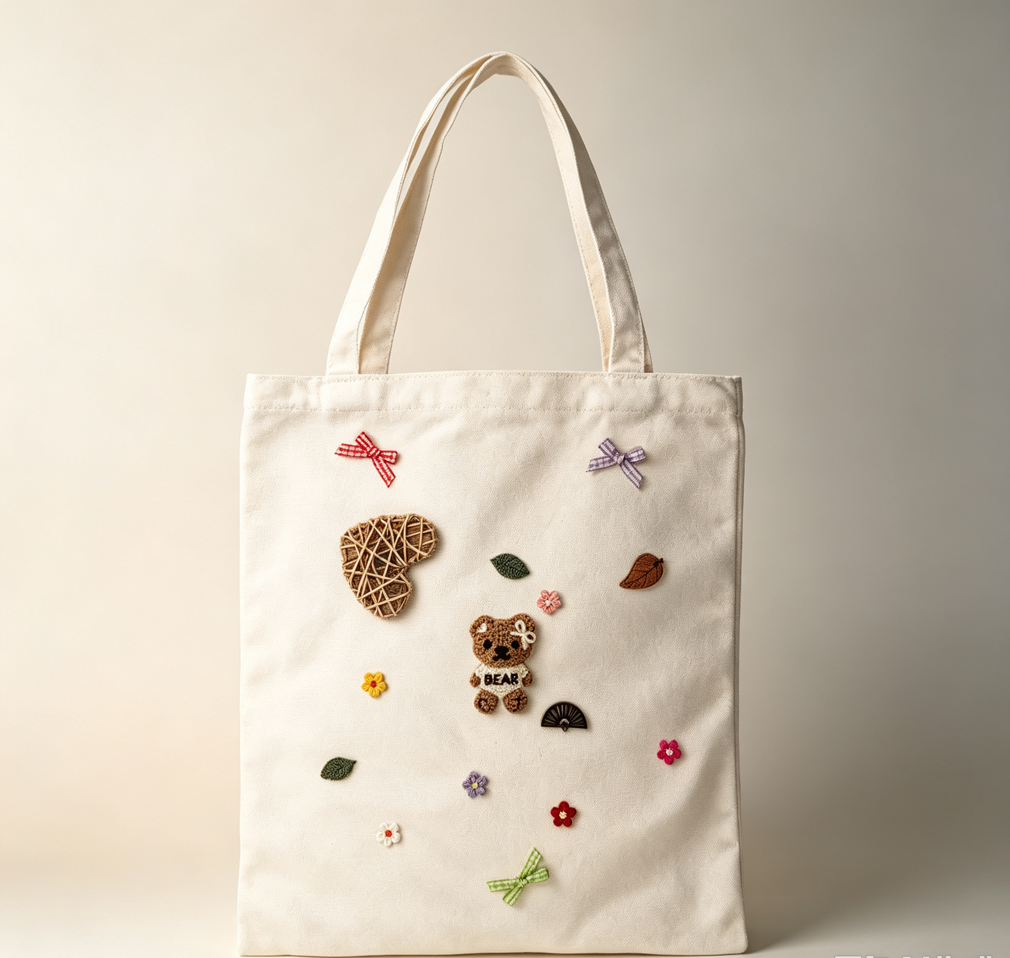 Eco-friendly tote bag with cute assorted motifs